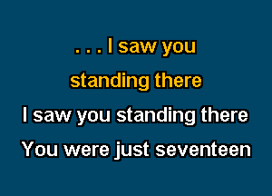 ...lsawyou

standing there

I saw you standing there

You were just seventeen