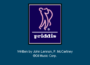 Whtten by John Lennon, P McCartney
Q01 Musxc Com