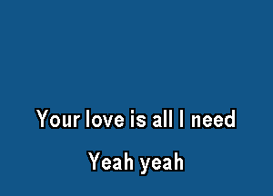 Your love is all I need

Yeah yeah