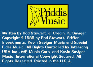 QEBIIEOWE) Music Corp 61113 Kevin lSavigarg
W International Copyright Secured All

Highm Reserved Printed'in the U S a