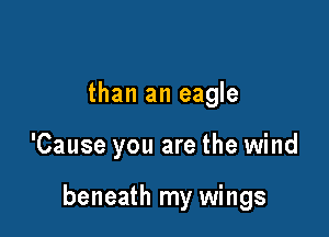 than an eagle

'Cause you are the wind

beneath my wings