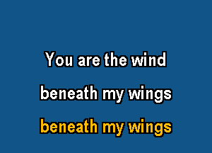You are the wind

beneath my wings

beneath my wings