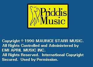 Convright 9 1 990 W STARR m3
All Big hm Controlled and Administered by

GED APRIL mum

AIIHIg hm Reserved. lnternationalCopyright
8335113?!) Used by Permission.