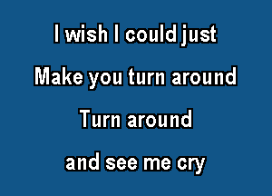 lwish I couldjust

Make you turn around
Turn around

and see me cry