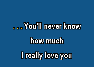 . . .You'll never know

how much

I really love you