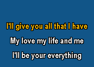 I'll give you all that l have

My love my life and me

I'll be your everything