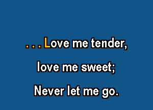 . . . Love me tender,

love me sweet

Never let me go.