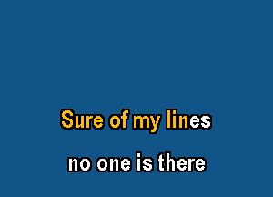 Sure of my lines

no one is there
