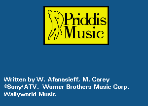 Written by W. Afanasieff, M. Carey
eSonyHRTV. Warner Brothers Music Corp.
Wallvworld Music