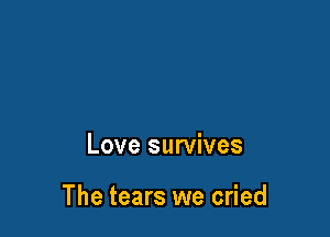 Love survives

The tears we cried