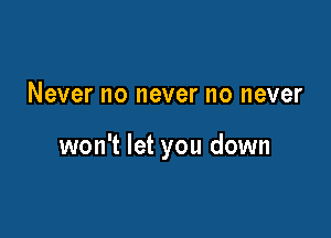 Never no never no never

won't let you down