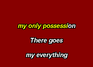 my on! y possession

There goes

my everything