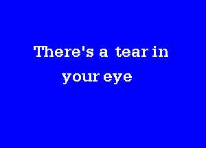 There's a tear in

youreye