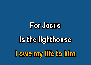 ForJesus

is the lighthouse

I owe my life to him