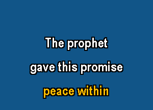 The prophet

gave this promise

peace within