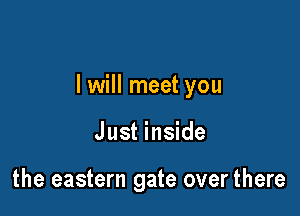 I will meet you

Just inside

the eastern gate over there