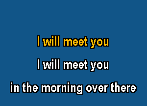 I will meet you

I will meet you

in the morning over there