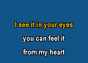 I see it in your eyes

you can feel it

from my heart