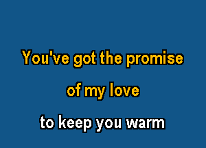 You've got the promise

of my love

to keep you warm