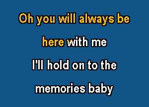 Oh you will always be

here with me
I'll hold on to the

memories baby