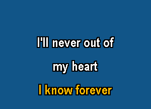I'll never out of

my heart

I know forever