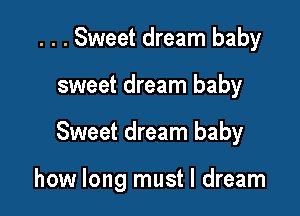 . . . Sweet dream baby
sweet dream baby

Sweet dream baby

how long must I dream