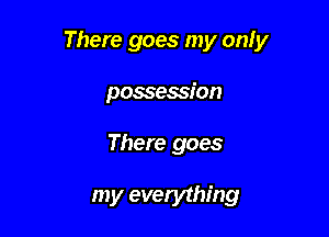 There goes my only

possession
There goes

my everything