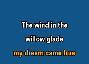 The wind in the

willow glade

my dream came true