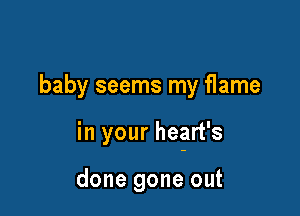 baby seems my flame

in your hegrt's

done gone out