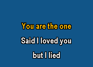 You are the one

Said I loved you
butlHed