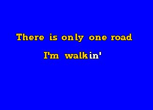 There is only one road.

I'm walk in'