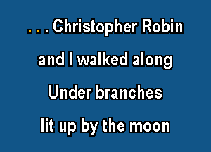 ...Christopher Robin

and I walked along

Under branches

lit up by the moon