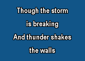 Though the storm

is breaking

And thunder shakes

the walls