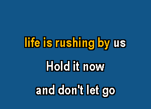 life is rushing by us

Hold it now

and don't let go
