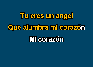 Tu eres un angel

Que alumbra mi corazc'm

Mi corazdn