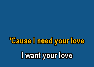 'Causel need your love

I want your love