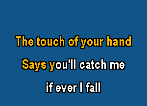 The touch of your hand

Says you'll catch me

if ever I fall