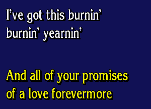 We got this burnin
humid yearnid

And all of your promises
of a love forevermore