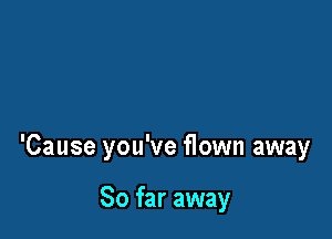 'Cause you've flown away

So far away