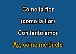 Como Ia flor

(como la flor)

Con tanto amor

Ay, cdmo me duele