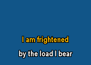 I am frightened
by the load I bear