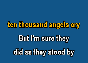 ten thousand angels cry

But I'm sure they

did as they stood by