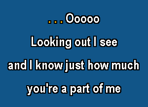 . . . 00000

Looking out I see

and l knowjust how much

you're a part of me