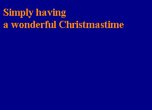 Simply having
a wonderful Christmastime