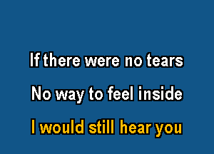 If there were no tears

No way to feel inside

I would still hear you