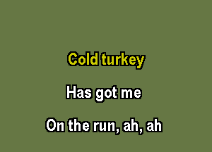 Cold turkey

Has got me

On the run, ah, ah