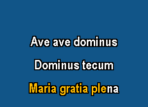 Ave ave dominus

Dominus tecum

Maria gratia plena