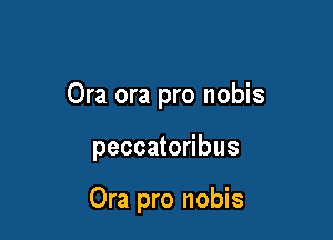 Ora ora pro nobis

peccatoribus

Ora pro nobis