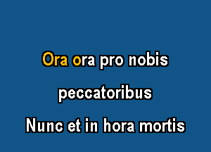 Ora ora pro nobis

peccatoribus

Nunc et in hora mortis