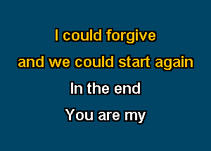I could forgive
and we could start again

In the end

You are my